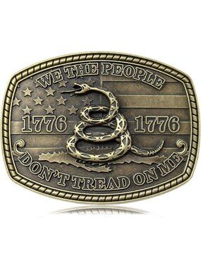 Men Rattlesnake Gold Western Cowboy Buckle Large Gift for Men Women Belt